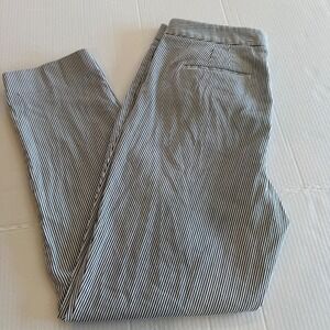 Talbots Chatham‎ Ankle Pants Black White Pinstripe Women Size 12 Business Casual